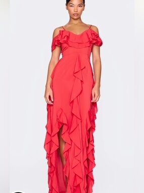 rust textured ruched long sleeve midaxi dress Long Sleeve Day Gown - MIDI